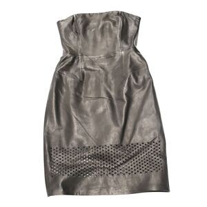 Alexander Wang Strapless Dress with Cutout Details in Black Leather